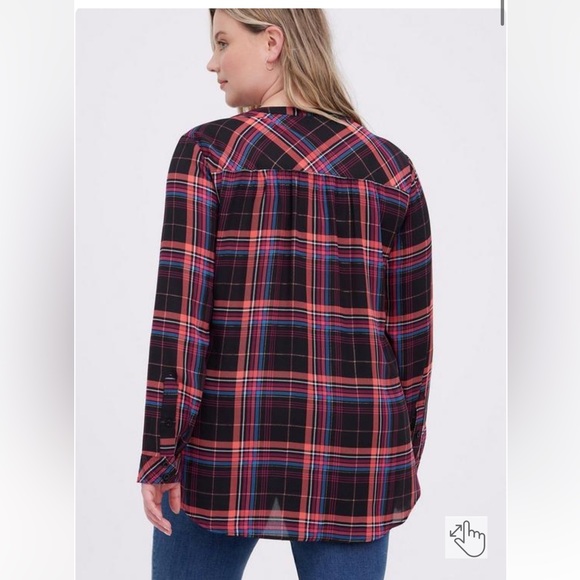 Torrid Georgette Hi-Lo Pullover Long Sleeve Blouse - Picture 3 of 6